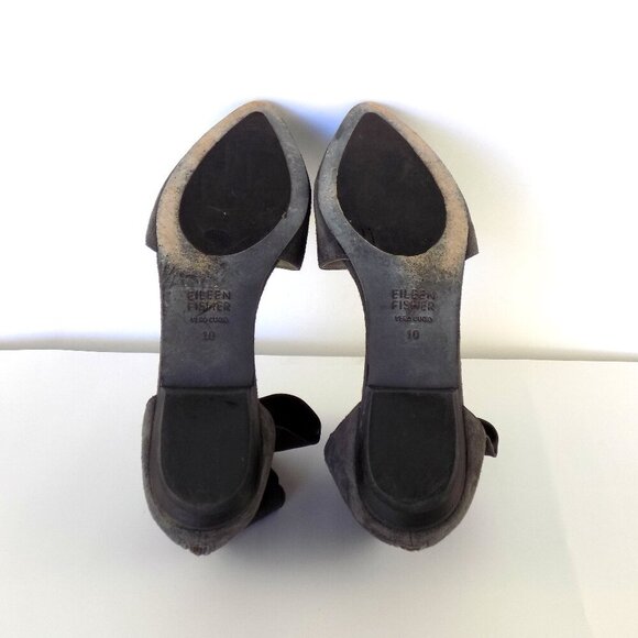 Eileen Fisher Allot D'Orsay Suede Flats Size 10 Olive - Picture 8 of 10